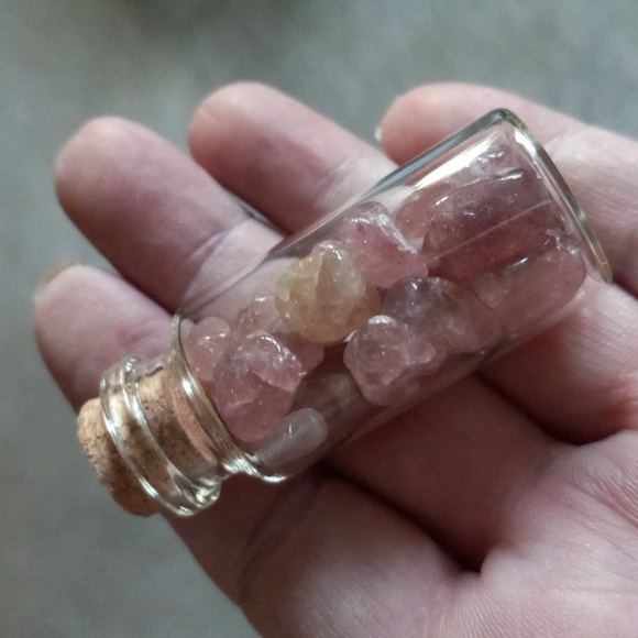 Strawberry Quartz Tumbles in a Bottle - Picture 2 of 4